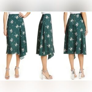 Ted Baker Anabel Flourish Floral Asymmetric Handkerchief Hem Midi Skirt TB 2